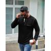 COOFANDY Men’s Henley Long Sleeve Shirts Casual Button T-Shirt Pullover Basic Tees with Pocket(Black)