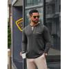 COOFANDY Men’s Henley Long Sleeve Shirts Casual Button T-Shirt Pullover Basic Tees with Pocket(Dark Grey)