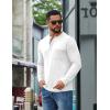 COOFANDY Men’s Henley Long Sleeve Shirts Casual Button T-Shirt Pullover Basic Tees with Pocket(White)