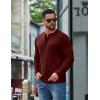 COOFANDY Men’s Henley Long Sleeve Shirts Casual Button T-Shirt Pullover Basic Tees with Pocket(Wine Red)
