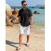 COOFANDY Men’s Henley Shirt Short Sleeve Casual T-Shirt Summer Beach Hippie Henley Tee Shirt(Black)