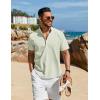 COOFANDY Men’s Henley Shirt Short Sleeve Casual T-Shirt Summer Beach Hippie Henley Tee Shirt(Light Green)