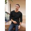 COOFANDY Men’s Henley Shirts Long Sleeve Basic Waffle Pique Pullover T-Shirt with Pocket(Black)