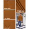 COOFANDY Men’s Henley Shirts Long Sleeve Basic Waffle Pique Pullover T-Shirt with Pocket(Brown)