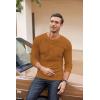 COOFANDY Men’s Henley Shirts Long Sleeve Basic Waffle Pique Pullover T-Shirt with Pocket(Brown)