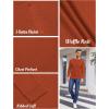 COOFANDY Men’s Henley Shirts Long Sleeve Basic Waffle Pique Pullover T-Shirt with Pocket(Caramel)