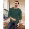COOFANDY Men’s Henley Shirts Long Sleeve Basic Waffle Pique Pullover T-Shirt with Pocket(Dark Green)