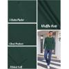 COOFANDY Men’s Henley Shirts Long Sleeve Basic Waffle Pique Pullover T-Shirt with Pocket(Dark Green)
