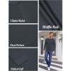 COOFANDY Men’s Henley Shirts Long Sleeve Basic Waffle Pique Pullover T-Shirt with Pocket(Dark Grey)