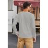 COOFANDY Men’s Henley Shirts Long Sleeve Basic Waffle Pique Pullover T-Shirt with Pocket(Grey)
