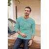 COOFANDY Men’s Henley Shirts Long Sleeve Basic Waffle Pique Pullover T-Shirt with Pocket(Grey Green)