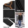 COOFANDY Men’s Henley Shirts Long Sleeve Basic Waffle Pique Pullover T-Shirt with Pocket(Pat: Black & Light Brown)