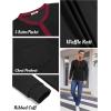 COOFANDY Men’s Henley Shirts Long Sleeve Basic Waffle Pique Pullover T-Shirt with Pocket(Pat: Black & Wine Red)