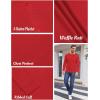 COOFANDY Men’s Henley Shirts Long Sleeve Basic Waffle Pique Pullover T-Shirt with Pocket(Red)