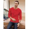 COOFANDY Men’s Henley Shirts Long Sleeve Basic Waffle Pique Pullover T-Shirt with Pocket(Red)