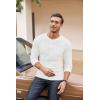 COOFANDY Men’s Henley Shirts Long Sleeve Basic Waffle Pique Pullover T-Shirt with Pocket(White)