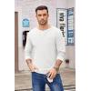 COOFANDY Men’s Henley Shirts Long Sleeve Basic Waffle Pique Pullover T-Shirt with Pocket(White)