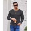 COOFANDY Mens Henley Shirts Long Sleeve Button T-Shirt Fashion Casual Pullover Shirts Soft Stretch Tees Tops(Dark Grey)