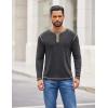 COOFANDY Mens Henley Shirts Long Sleeve Button T-Shirt Fashion Casual Pullover Shirts Soft Stretch Tees Tops(Dark Grey)