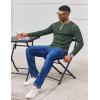 COOFANDY Mens Henley Shirts Long Sleeve Button T-Shirt Fashion Casual Pullover Shirts Soft Stretch Tees Tops(Green)