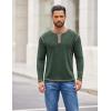 COOFANDY Mens Henley Shirts Long Sleeve Button T-Shirt Fashion Casual Pullover Shirts Soft Stretch Tees Tops(Green)