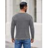 COOFANDY Mens Henley Shirts Long Sleeve Button T-Shirt Fashion Casual Pullover Shirts Soft Stretch Tees Tops(Grey)