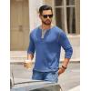 COOFANDY Mens Henley Shirts Long Sleeve Button T-Shirt Fashion Casual Pullover Shirts Soft Stretch Tees Tops(Light Blue)