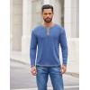 COOFANDY Mens Henley Shirts Long Sleeve Button T-Shirt Fashion Casual Pullover Shirts Soft Stretch Tees Tops(Light Blue)