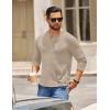 COOFANDY Mens Henley Shirts Long Sleeve Button T-Shirt Fashion Casual Pullover Shirts Soft Stretch Tees Tops(Light Khaki)