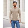 COOFANDY Mens Henley Shirts Long Sleeve Button T-Shirt Fashion Casual Pullover Shirts Soft Stretch Tees Tops(Light Khaki)