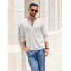 COOFANDY Mens Henley Shirts Long Sleeve Button T-Shirt Fashion Casual Pullover Shirts Soft Stretch Tees Tops(White)