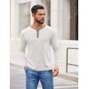 COOFANDY Mens Henley Shirts Long Sleeve Button T-Shirt Fashion Casual Pullover Shirts Soft Stretch Tees Tops(White)