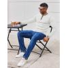 COOFANDY Mens Henley Shirts Long Sleeve Button T-Shirt Fashion Casual Pullover Shirts Soft Stretch Tees Tops(White)