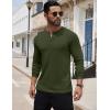 COOFANDY Men’s Henley Shirts Long Sleeve Button T-Shirt Lightweight Fashion Casual Pullover Shirt(Army Green)
