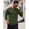 COOFANDY Men’s Henley Shirts Long Sleeve Button T-Shirt Lightweight Fashion Casual Pullover Shirt(Army Green)