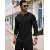 COOFANDY Men’s Henley Shirts Long Sleeve Button T-Shirt Lightweight Fashion Casual Pullover Shirt(Black)