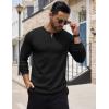 COOFANDY Men’s Henley Shirts Long Sleeve Button T-Shirt Lightweight Fashion Casual Pullover Shirt(Black)