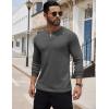COOFANDY Men’s Henley Shirts Long Sleeve Button T-Shirt Lightweight Fashion Casual Pullover Shirt(Dark Grey)