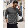 COOFANDY Men’s Henley Shirts Long Sleeve Button T-Shirt Lightweight Fashion Casual Pullover Shirt(Dark Grey)
