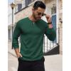 COOFANDY Men’s Henley Shirts Long Sleeve Button T-Shirt Lightweight Fashion Casual Pullover Shirt(Green)