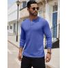 COOFANDY Men’s Henley Shirts Long Sleeve Button T-Shirt Lightweight Fashion Casual Pullover Shirt(Heather Blue)