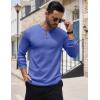 COOFANDY Men’s Henley Shirts Long Sleeve Button T-Shirt Lightweight Fashion Casual Pullover Shirt(Heather Blue)