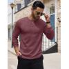 COOFANDY Men’s Henley Shirts Long Sleeve Button T-Shirt Lightweight Fashion Casual Pullover Shirt(Heather Burgundy)