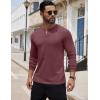 COOFANDY Men’s Henley Shirts Long Sleeve Button T-Shirt Lightweight Fashion Casual Pullover Shirt(Heather Burgundy)