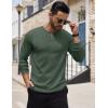 COOFANDY Men’s Henley Shirts Long Sleeve Button T-Shirt Lightweight Fashion Casual Pullover Shirt(Heather Green)