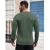 COOFANDY Men’s Henley Shirts Long Sleeve Button T-Shirt Lightweight Fashion Casual Pullover Shirt(Heather Green)