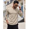 COOFANDY Men’s Henley Shirts Long Sleeve Button T-Shirt Lightweight Fashion Casual Pullover Shirt(Heather Khaki)