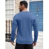 COOFANDY Men’s Henley Shirts Long Sleeve Button T-Shirt Lightweight Fashion Casual Pullover Shirt(Heather Lake Blue)