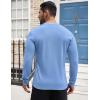 COOFANDY Men’s Henley Shirts Long Sleeve Button T-Shirt Lightweight Fashion Casual Pullover Shirt(Light Blue)