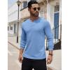 COOFANDY Men’s Henley Shirts Long Sleeve Button T-Shirt Lightweight Fashion Casual Pullover Shirt(Light Blue)